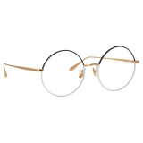 Linda Farrow - Bea Round Optical Glasses in Black Yellow Gold - LFL1333C5OPT - Linda Farrow Eyewear