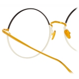 Linda Farrow - Bea Round Optical Glasses in Black Yellow Gold - LFL1333C5OPT - Linda Farrow Eyewear