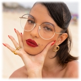 Linda Farrow - Bea Round Optical Glasses in Black Yellow Gold - LFL1333C5OPT - Linda Farrow Eyewear