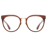 Linda Farrow - Carla Oval Optical Glasses in Horn - LFL1327C3OPT - Linda Farrow Eyewear