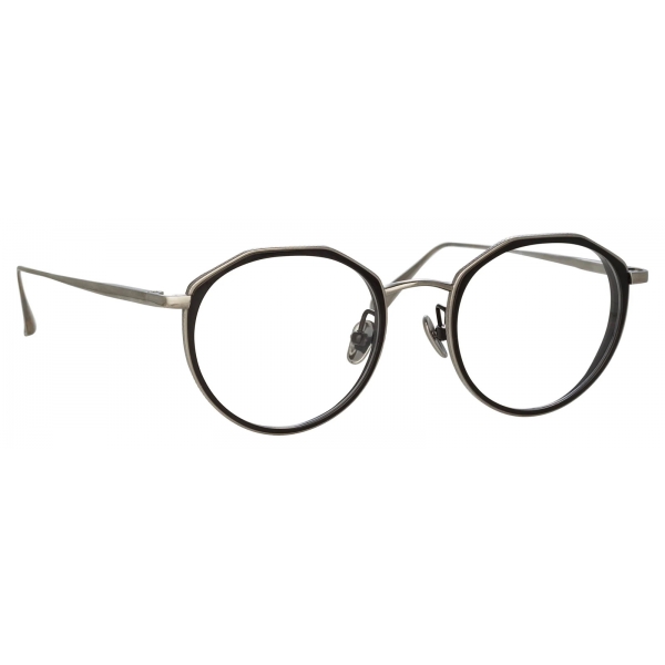 Linda Farrow - Occhiali da Vista Cesar Angular in Oro Bianco Nero - LFL1225C2OPT - Linda Farrow Eyewear