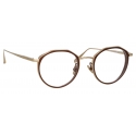 Linda Farrow - Cesar Angular Optical Glasses in Light Gold Brown - LFL1225C3OPT - Linda Farrow Eyewear