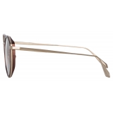 Linda Farrow - Cesar Angular Optical Glasses in Light Gold Brown - LFL1225C3OPT - Linda Farrow Eyewear