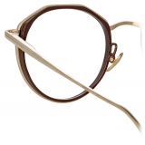 Linda Farrow - Cesar Angular Optical Glasses in Light Gold Brown - LFL1225C3OPT - Linda Farrow Eyewear