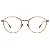 Linda Farrow - Cesar Angular Optical Glasses in Nickel Yellow Gold - LFL1225C5OPT - Linda Farrow Eyewear