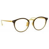Linda Farrow - Cooper Oval Optical Glasses in Black Yellow Gold - LFL1051C4OPT - Linda Farrow Eyewear