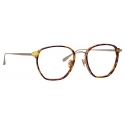 Linda Farrow - Danilo Angular Optical Glasses in Light Gold - LFL1246C2OPT - Linda Farrow Eyewear