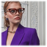 Linda Farrow - Delphine Cat Eye Optical Glasses in Horn - LFL1323C3OPT - Linda Farrow Eyewear