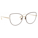 Linda Farrow - Eloise Cat Eye Optical Glasses in Light Gold - LFL1336C2OPT - Linda Farrow Eyewear