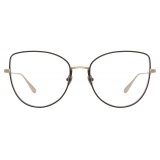 Linda Farrow - Eloise Cat Eye Optical Glasses in Light Gold - LFL1336C2OPT - Linda Farrow Eyewear