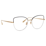 Linda Farrow - Eloise Cat Eye Optical Glasses in Black Yellow Gold - LFL1336C5OPT - Linda Farrow Eyewear