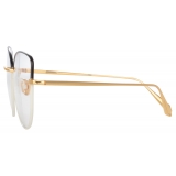 Linda Farrow - Eloise Cat Eye Optical Glasses in Black Yellow Gold - LFL1336C5OPT - Linda Farrow Eyewear