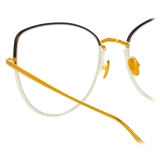 Linda Farrow - Eloise Cat Eye Optical Glasses in Black Yellow Gold - LFL1336C5OPT - Linda Farrow Eyewear