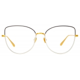 Linda Farrow - Eloise Cat Eye Optical Glasses in Black Yellow Gold - LFL1336C5OPT - Linda Farrow Eyewear