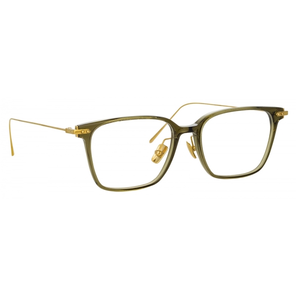 Linda Farrow - Gehry Rectangular Optical Glasses in Light Gold Green - LF37C3OPT - Linda Farrow Eyewear