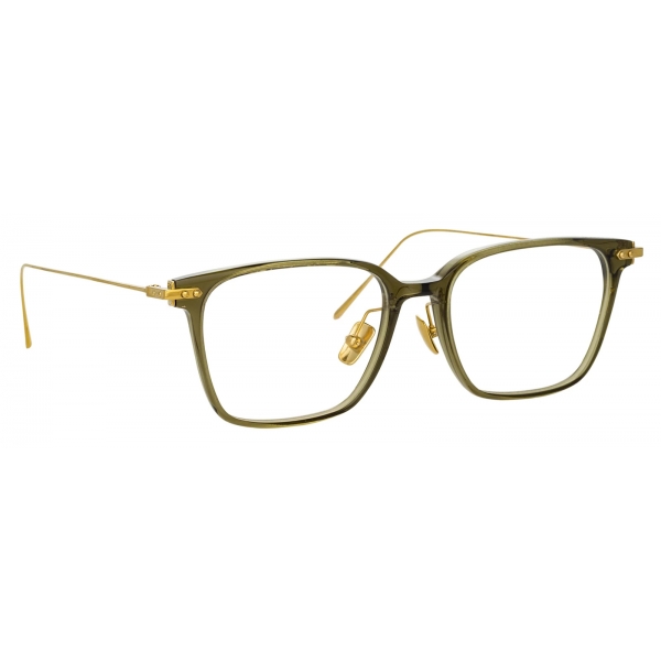 Linda Farrow - Gehry Rectangular Optical Glasses in Light Gold Green - LF37AC2OPT - Linda Farrow Eyewear