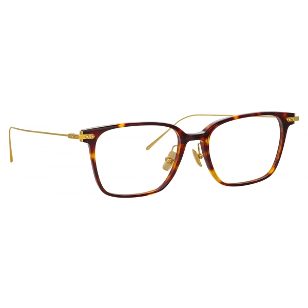 Linda Farrow - Gehry Rectangular Optical Glasses in Yellow Gold Tortoiseshell - LF37AC2OPT - Linda Farrow Eyewear