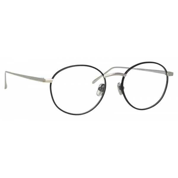 Linda Farrow - Hoffman Oval Optical Glasses in Black White Gold - LFL1034C2OPT - Linda Farrow Eyewear
