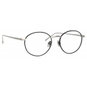 Linda Farrow - Hoffman Oval Optical Glasses in Black White Gold - LFL1034C2OPT - Linda Farrow Eyewear