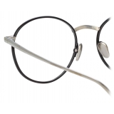 Linda Farrow - Hoffman Oval Optical Glasses in Black White Gold - LFL1034C2OPT - Linda Farrow Eyewear