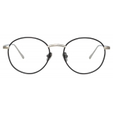 Linda Farrow - Hoffman Oval Optical Glasses in Black White Gold - LFL1034C2OPT - Linda Farrow Eyewear