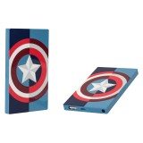 Tribe - Captain America - Marvel - Caricabatteria Portatile USB - Power Bank - 4000 mAh - iPhone, iPad, Tablet, Smartphone