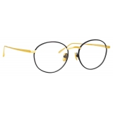 Linda Farrow - Hoffman Oval Optical Glasses in Black Yellow Gold - LFL1034C1OPT - Linda Farrow Eyewear