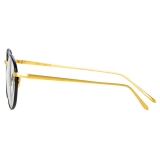 Linda Farrow - Hoffman Oval Optical Glasses in Black Yellow Gold - LFL1034C1OPT - Linda Farrow Eyewear