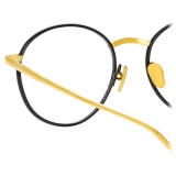 Linda Farrow - Hoffman Oval Optical Glasses in Black Yellow Gold - LFL1034C1OPT - Linda Farrow Eyewear