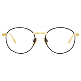 Linda Farrow - Hoffman Oval Optical Glasses in Black Yellow Gold - LFL1034C1OPT - Linda Farrow Eyewear