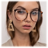 Linda Farrow - Kings Oversized Optical Glasses in Tortoiseshell - LFLC747C9OPT - Linda Farrow Eyewear