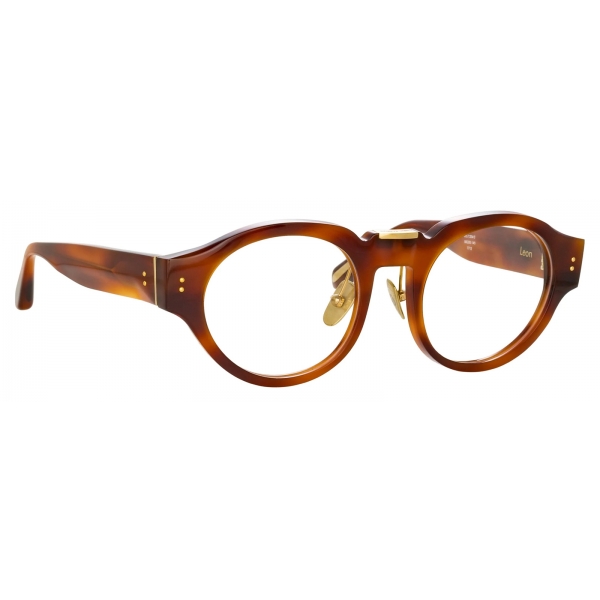 Linda Farrow - Leon Angular Optical Glasses in Horn - LFL1324C3OPT - Linda Farrow Eyewear