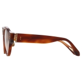 Linda Farrow - Leon Angular Optical Glasses in Horn - LFL1324C3OPT - Linda Farrow Eyewear