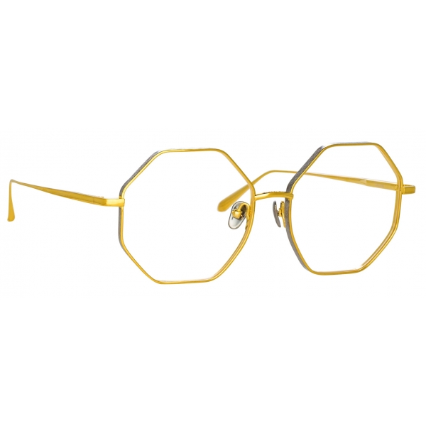 Linda Farrow - Lianas Hexagon Optical Glasses in Yellow Gold - LFL1253C5OPT - Linda Farrow Eyewear