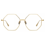 Linda Farrow - Lianas Hexagon Optical Glasses in Yellow Gold - LFL1253C5OPT - Linda Farrow Eyewear