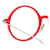 Linda Farrow - Linear Savoye Round Optical Glasses in Crimson - LF09C6OPT - Linda Farrow Eyewear