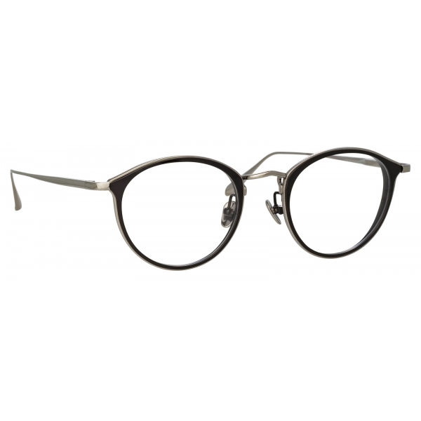 Linda Farrow - Luis Oval Optical Glasses in White Gold Black - LFL1224C3OPT - Linda Farrow Eyewear