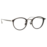 Linda Farrow - Luis Oval Optical Glasses in White Gold Black - LFL1224C3OPT - Linda Farrow Eyewear