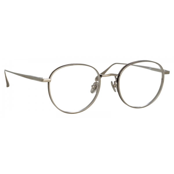 Linda Farrow - Luna Oval Optical Glasses in White Gold - LFL1229C2OPT - Linda Farrow Eyewear