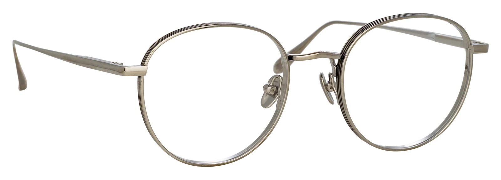 Linda Farrow - Luna Oval Optical Glasses in White Gold