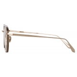 Linda Farrow - Luna Oval Optical Glasses in Light Gold - LFL1229C3OPT - Linda Farrow Eyewear