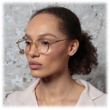 Linda Farrow - Luna Oval Optical Glasses in Light Gold - LFL1229C3OPT - Linda Farrow Eyewear