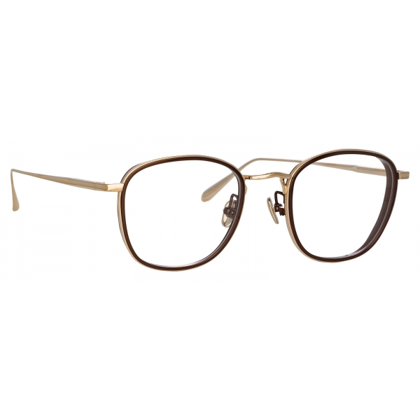 Linda Farrow - Maco Squared Optical Glasses in Light Gold - LFL1220C3OPT - Linda Farrow Eyewear