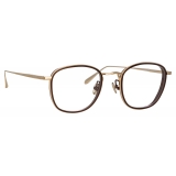 Linda Farrow - Maco Squared Optical Glasses in Light Gold - LFL1220C3OPT - Linda Farrow Eyewear