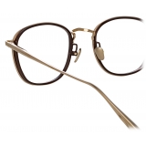 Linda Farrow - Maco Squared Optical Glasses in Light Gold - LFL1220C3OPT - Linda Farrow Eyewear