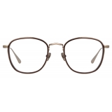 Linda Farrow - Maco Squared Optical Glasses in Light Gold - LFL1220C3OPT - Linda Farrow Eyewear