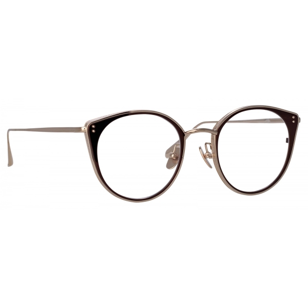 Linda Farrow - Neusa Oval Optical Glasses in Light Gold - LFL1420C3OPT - Linda Farrow Eyewear