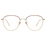 Linda Farrow - Raif Square Optical Glasses in Light Gold Tortoiseshell - LFL819C26OPT - Linda Farrow Eyewear