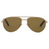 Prada - Iconica Placca in Metallo Collection - Occhiali da Sole Aviatore - Oro Loden - Prada Collection - Occhiali da Sole
