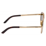 Prada - Iconic Metal Plaque - Aviator Sunglasses - Gold Loden - Prada Collection - Sunglasses - Prada Eyewear